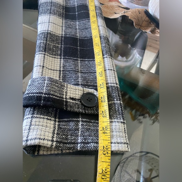 FASHION NOVA 🖤💖🤍PLAID BUTTON FRONT PEACOAT-WITH SASH & DETACHABLE HOODIE-XL - Picture 14 of 16